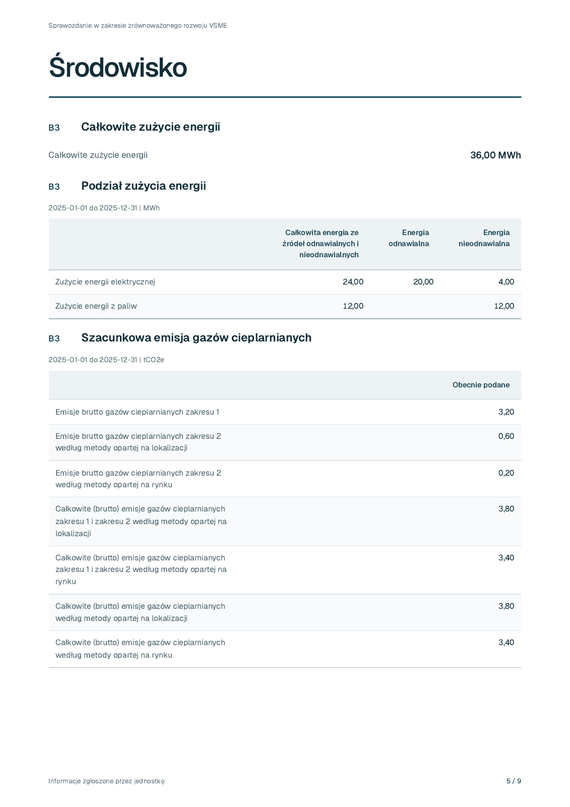 Strona 5 z fikcyjnego sprawozdania Lindekulla Teknik AB za 2025